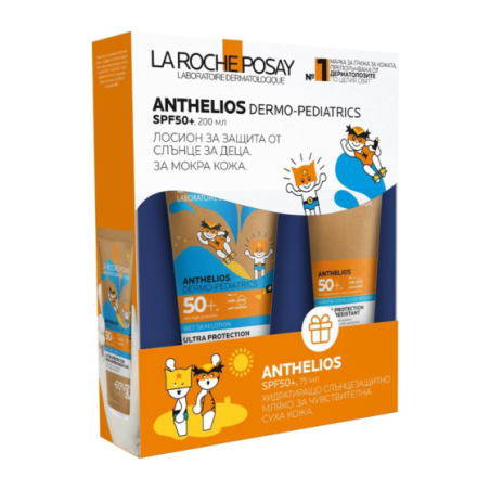 La Roche-Posay Anthelios Wet Skin Слънцезащитен лосион SPF50+ 200мл + Anthelios мляко 75мл 322795