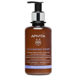Apivita почистваща пяна за лице и очи с маслина и лавандула 200ml