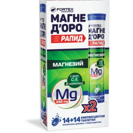 Магне Д’оро Рапид 2 флакона х 14 ефервесцентни таблетки