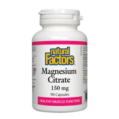 Магнезий (цитрат) капсули за сърце, мускули и зъби 150мг х90 Natural Factors