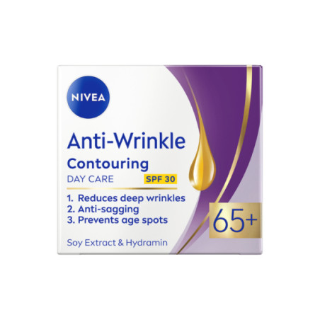 Nivea AntiWrinkle+ контуриращ дневен крем против бръчки 65+ 50мл