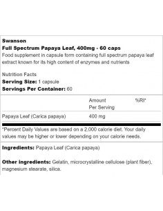 Full Spectrum Papaya Leaf 400 mg 2
