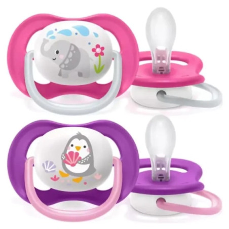 Ортодонтични залъгалки Ultra Air Animals Girl 6-18м. 2бр Avent