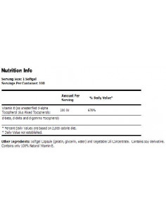 Vitamin E-200 IU D-Alpha Tocopherols 2