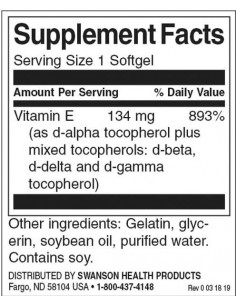 Vitamin E 200 IU - Mixed Tocopherols 2