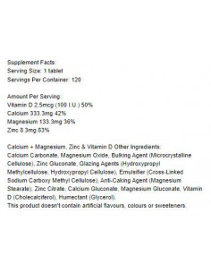 Calcium + Magnesium, Zinc -amp, Vitamin D 2