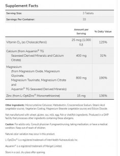 Magnesium -amp, Calcium | with Vitamin D3 -amp, L-OptiZinc 2