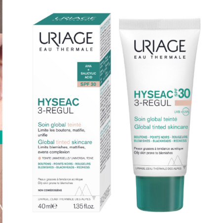 Uriage hyseac 3-regul spf 30 цялостна тонирана грижа срещу несъвършенства 40мл