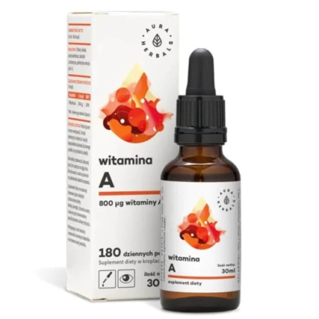 Витамин А (ретинил палмитат) x 30 мл капки Aura Herbals