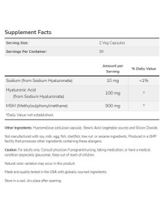 Hyaluronic Acid 50 mg | with MSM 2