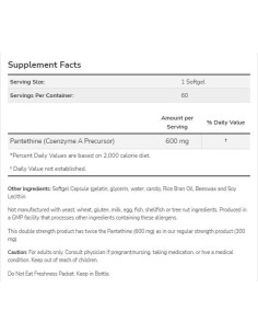 Pantethine 600 mg | Double Strength 2
