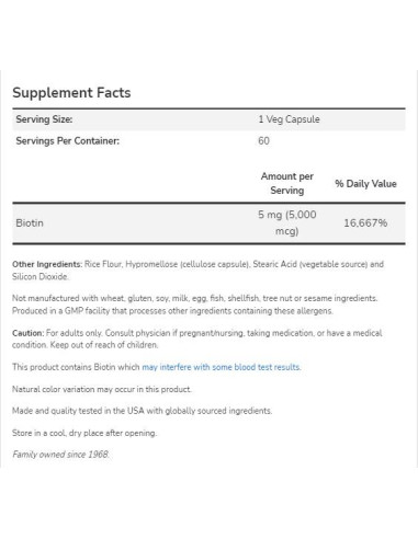 Biotin 5000 mcg