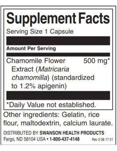 Chamomile Flower Extract 500 mg | Standardized Apigenin 2