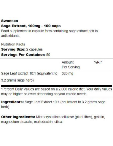 Sage Extract 160 mg