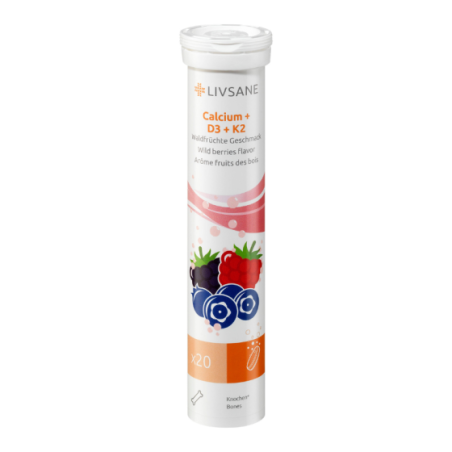 LIVSANE Калций + D3 + К2 х20 ефервесцентни таблетки