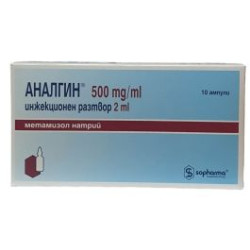 Аналгин инжекционен разтвор 500 мг/мл 10 броя х 2 мл Sopharma